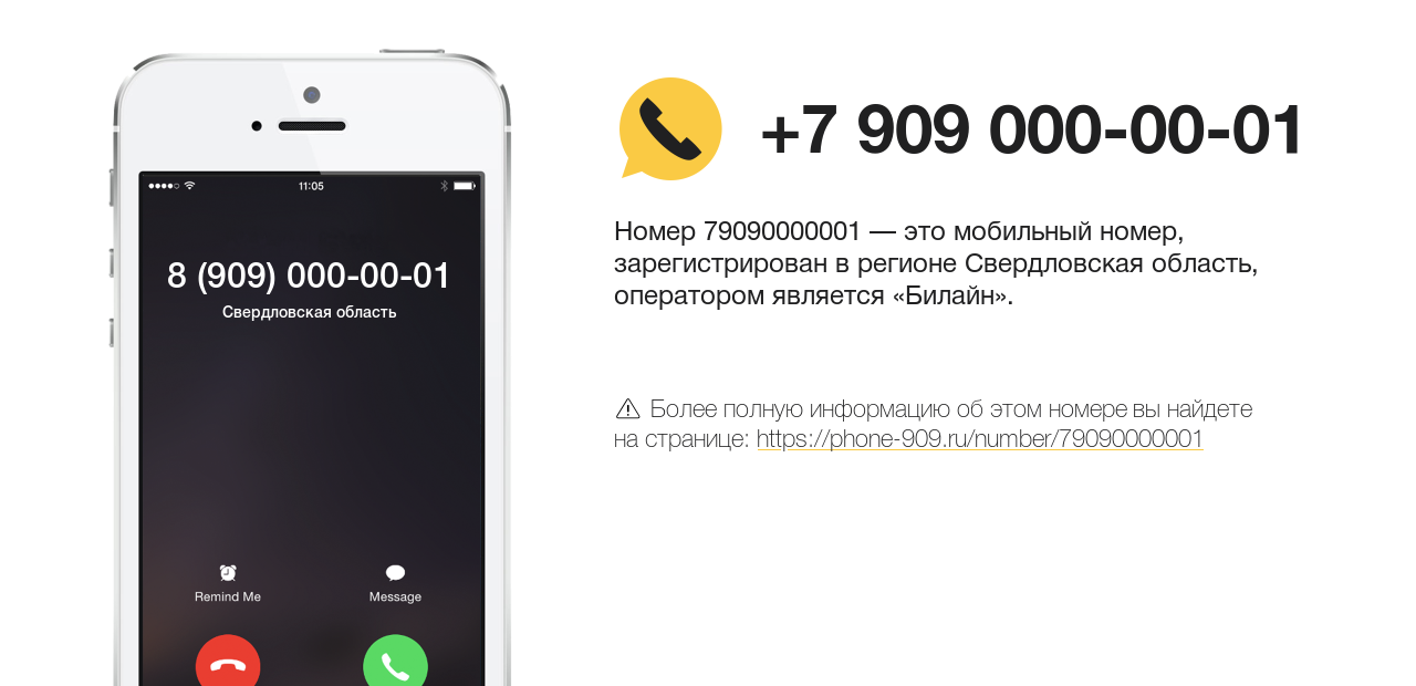 Номер телефона 8 (909) 000-00-01