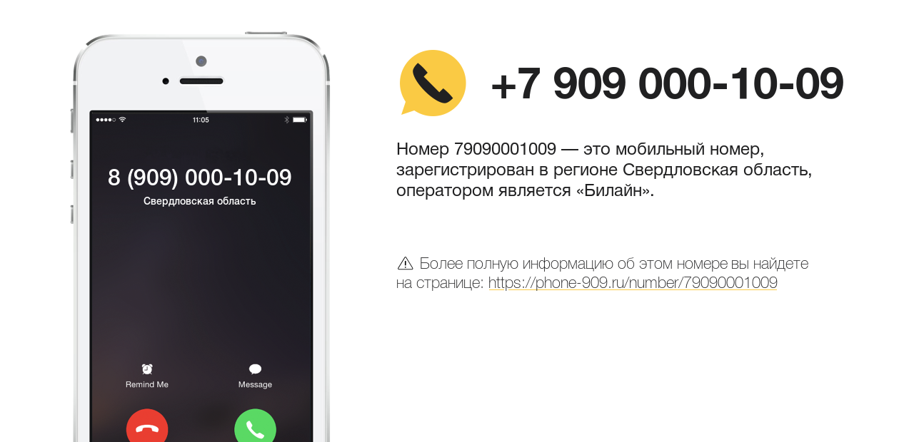 Номер телефона 8 (909) 000-10-09