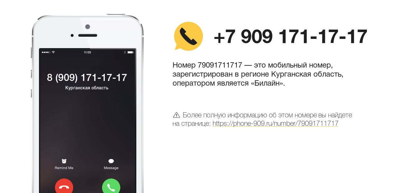 Номер телефона 8 (909) 171-17-17