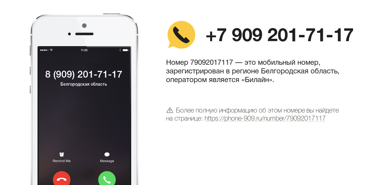 Номер телефона 8 (909) 201-71-17