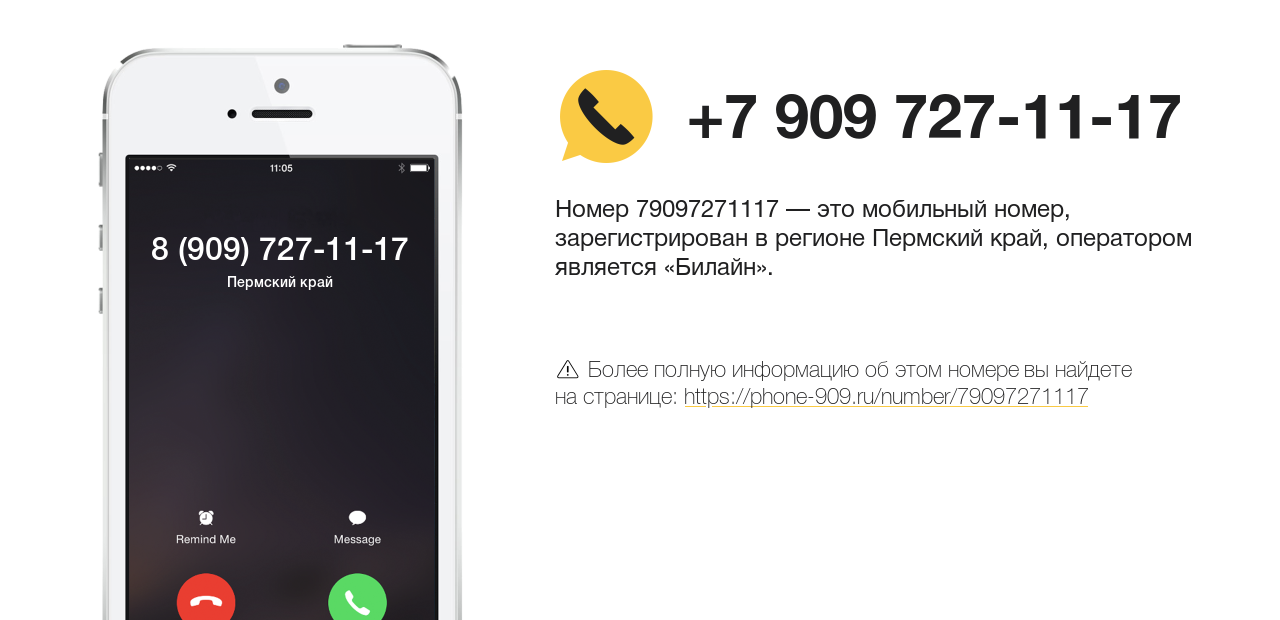 Номер телефона 8 (909) 727-11-17