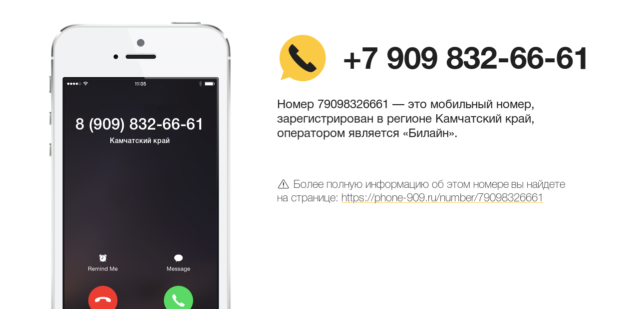 Номер телефона 8 (909) 832-66-61