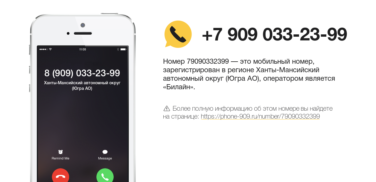 Номер телефона 8 (909) 033-23-99