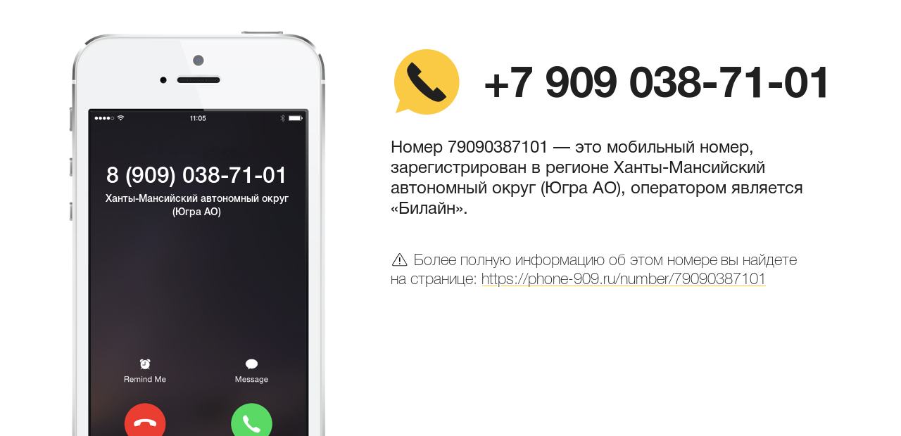 Номер телефона 8 (909) 038-71-01