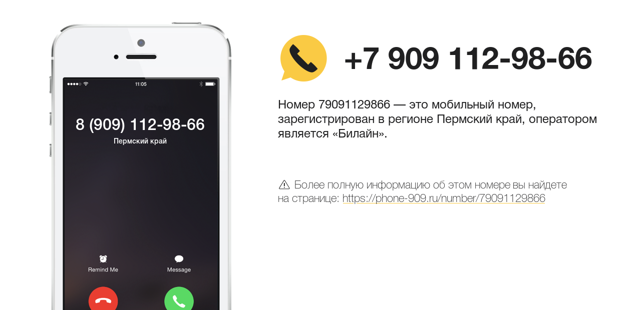 Номер телефона 8 (909) 112-98-66